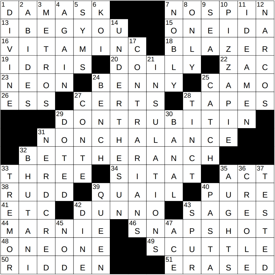 Banal Crossword Puzzle Clue