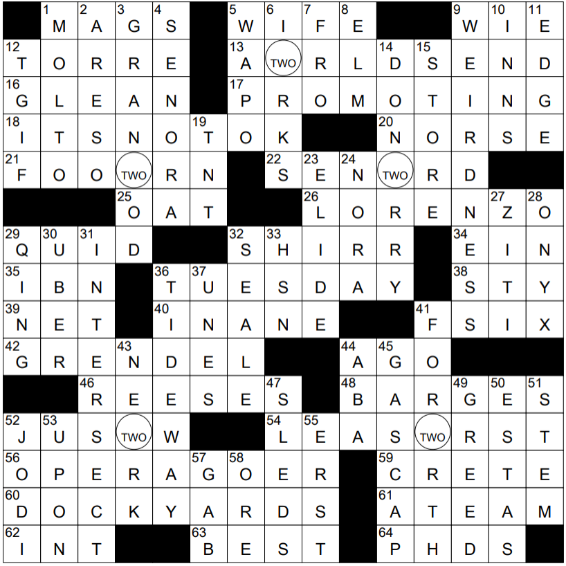 0222 22 NY Times Crossword 22 Feb 22 Tuesday NYXCrossword 0222 22 NY Times Crossword 22 Feb 22 Tuesday NYXCrossword