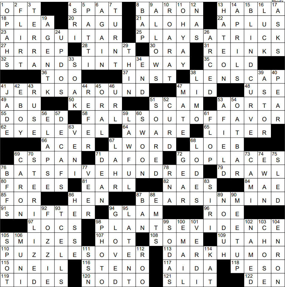 0423 23 NY Times Crossword 23 Apr 23 Sunday NYXCrossword