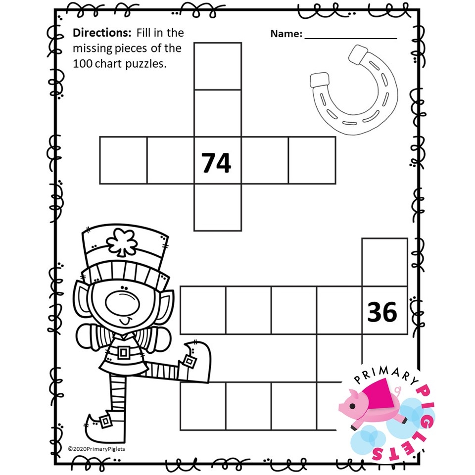 100S Charts Worksheets Puzzles St Patrick s Day Made By Teachers