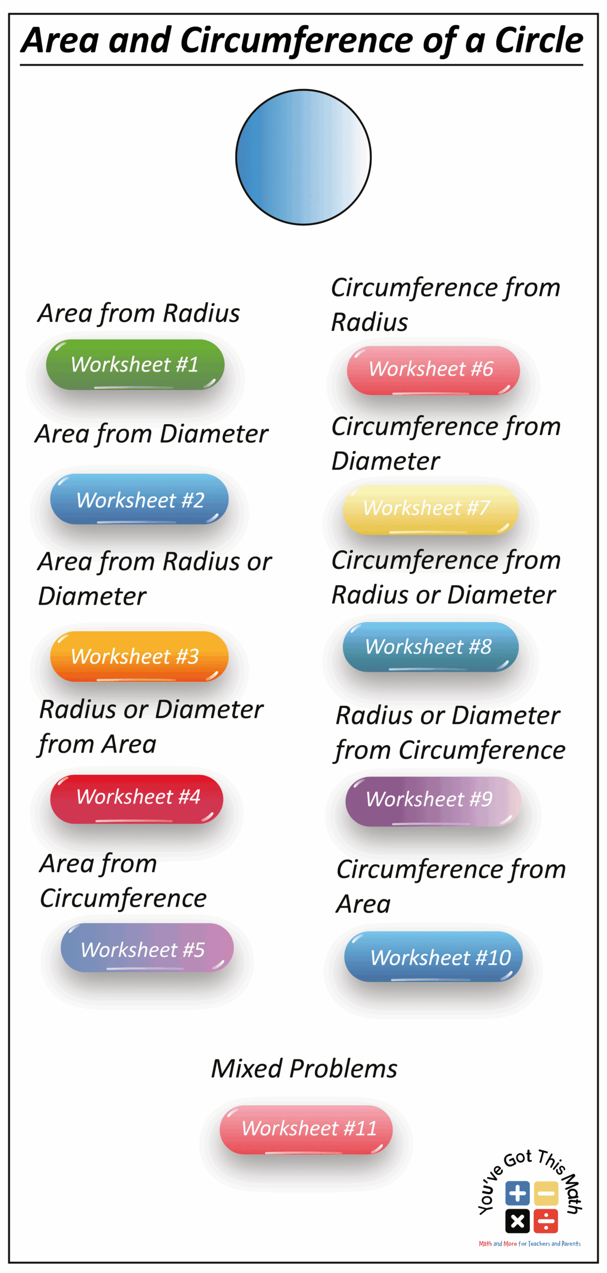 11 Free Area And Circumference Of A Circle Worksheet