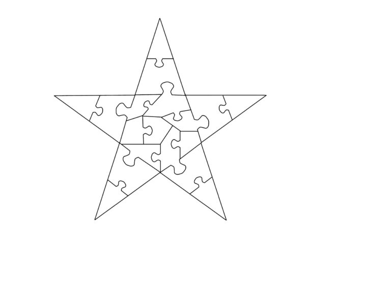 18 Pcs 5 point Star Puzzle Template Svg Png Pdf Jpg Star Puzzle