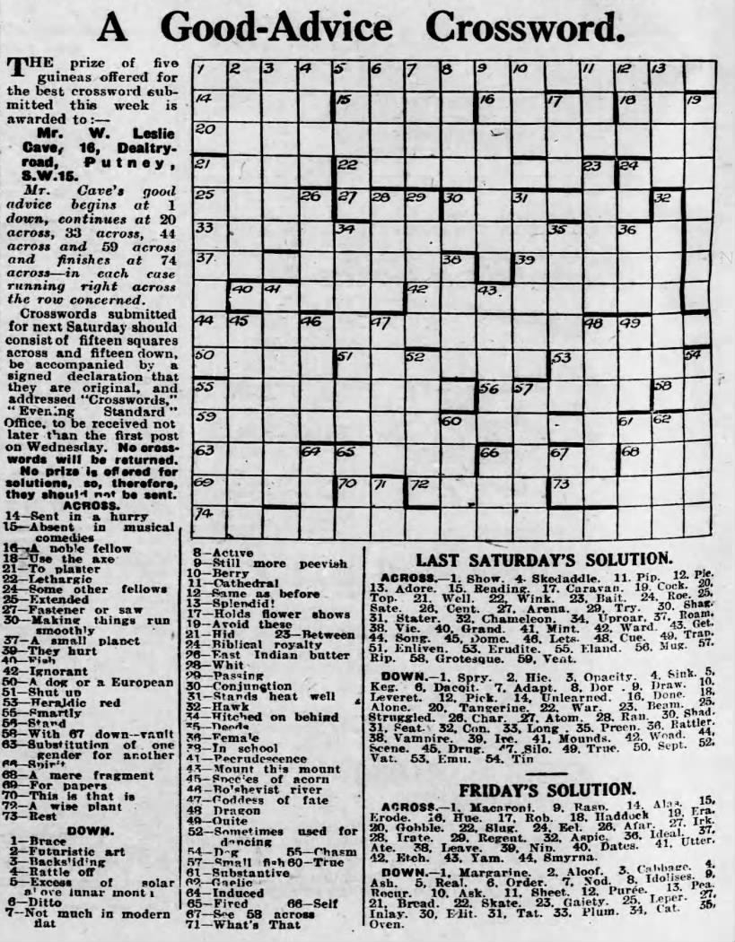 Eugene Sheffer Crossword Puzzle Answers