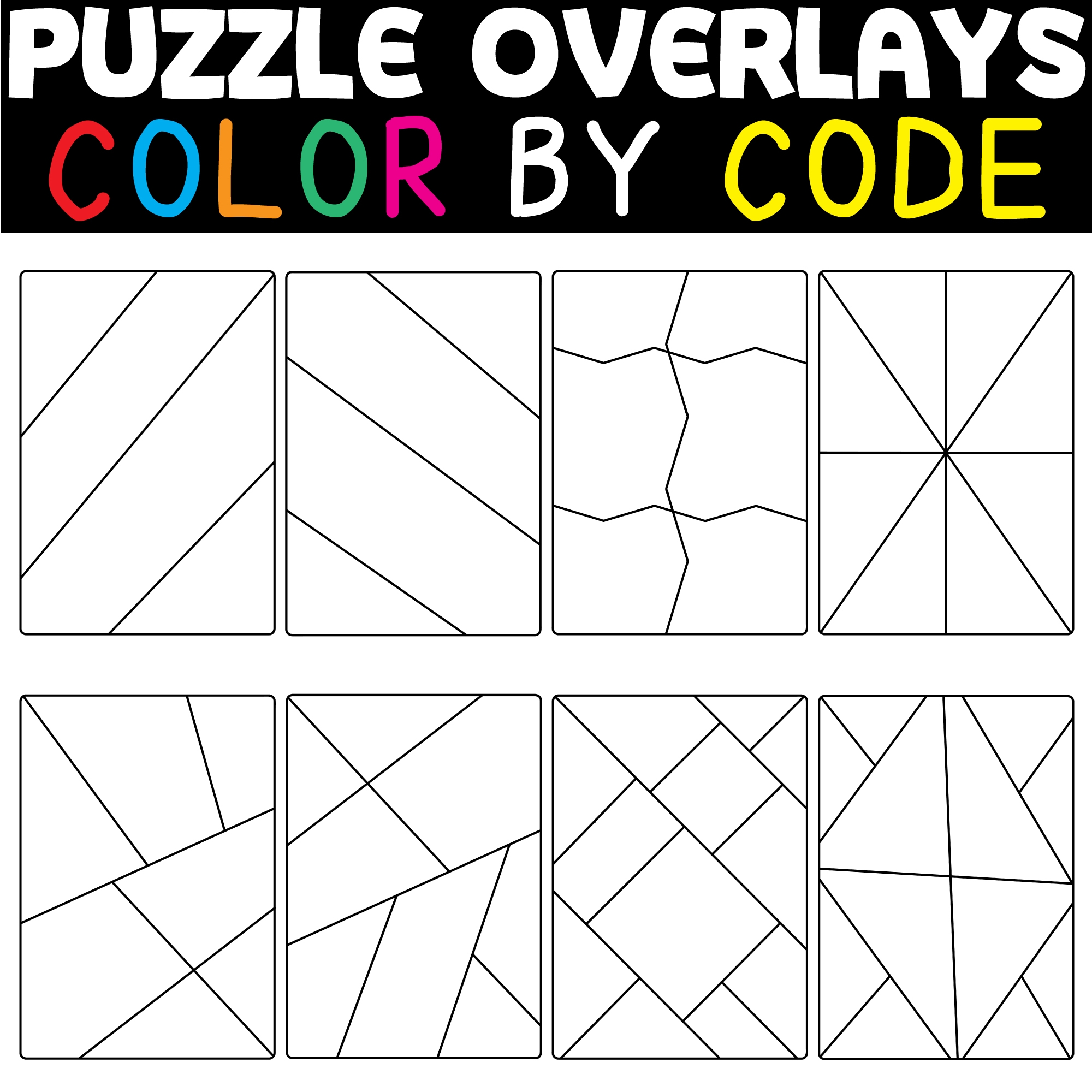 20 Clipart Puzzle Overlays COLOR BY CODE Templates Made By Teachers