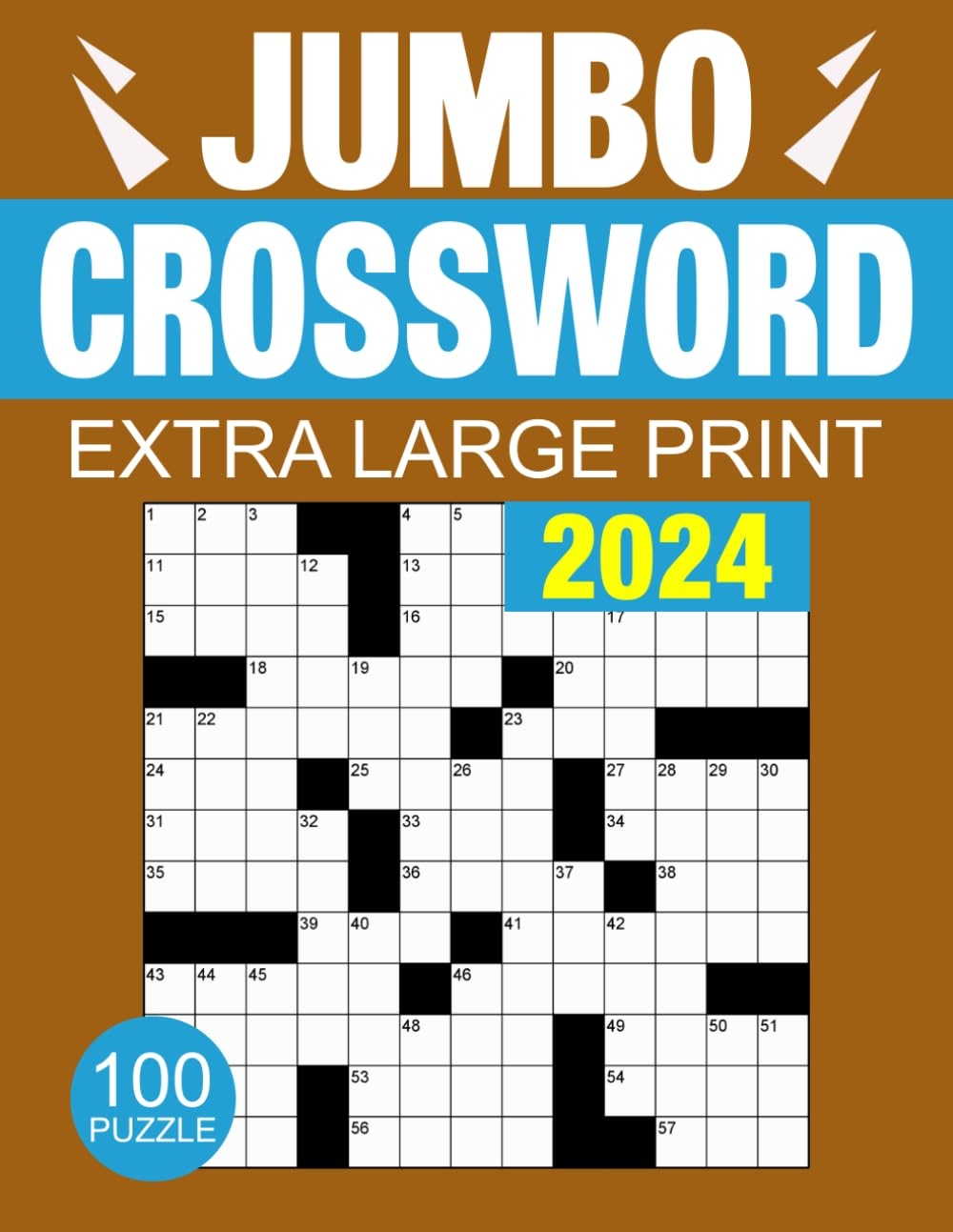 2024 Jumbo Extra Large Print Crossword Puzzle 100 Large Print Crossword For Adults U0026 Teens With Solutions Challenging Puzzle Books For Seniors 