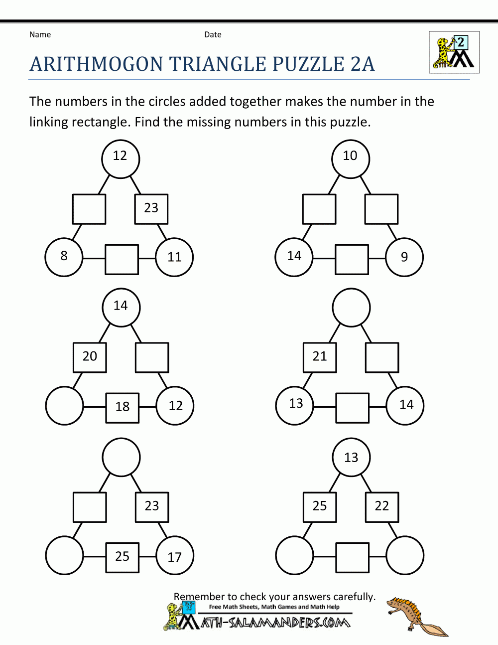 2nd Grade Math Puzzles 2nd Grade Math Puzzles