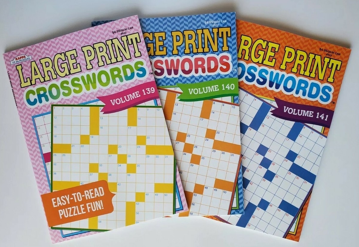 3 Kappa Puzzles Large Print Crosswords Activity Books Vol 139 141 Easy To Read EBay 3 Kappa Puzzles Large Print Crosswords Activity Books Vol 139 141 Easy To Read EBay