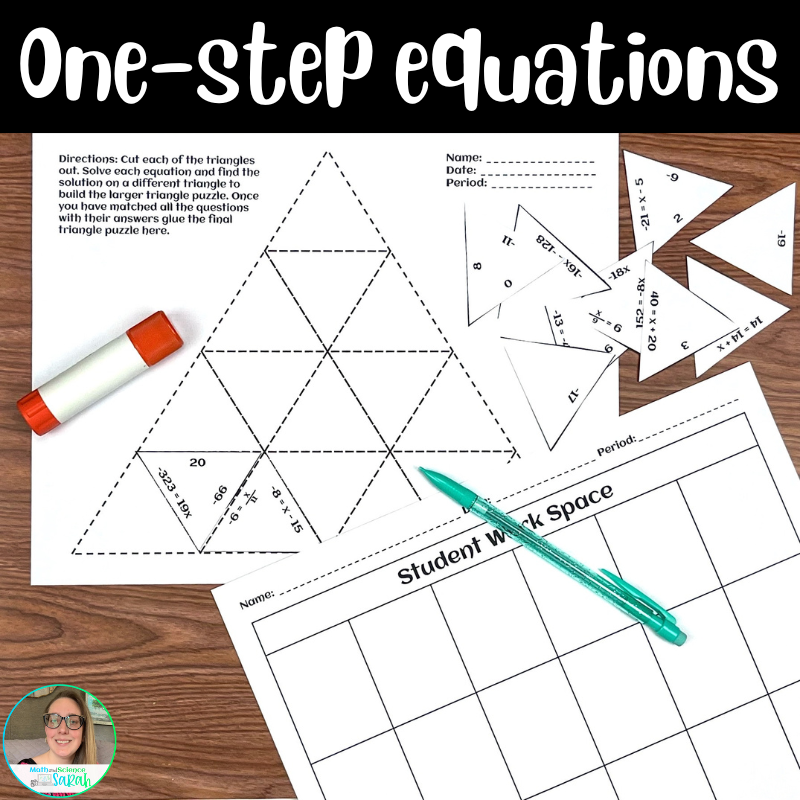 3 Solving One U0026 Two Step Equations Tarsia Puzzles Cut U0026 Paste Printable Activities Math And Science Sarah