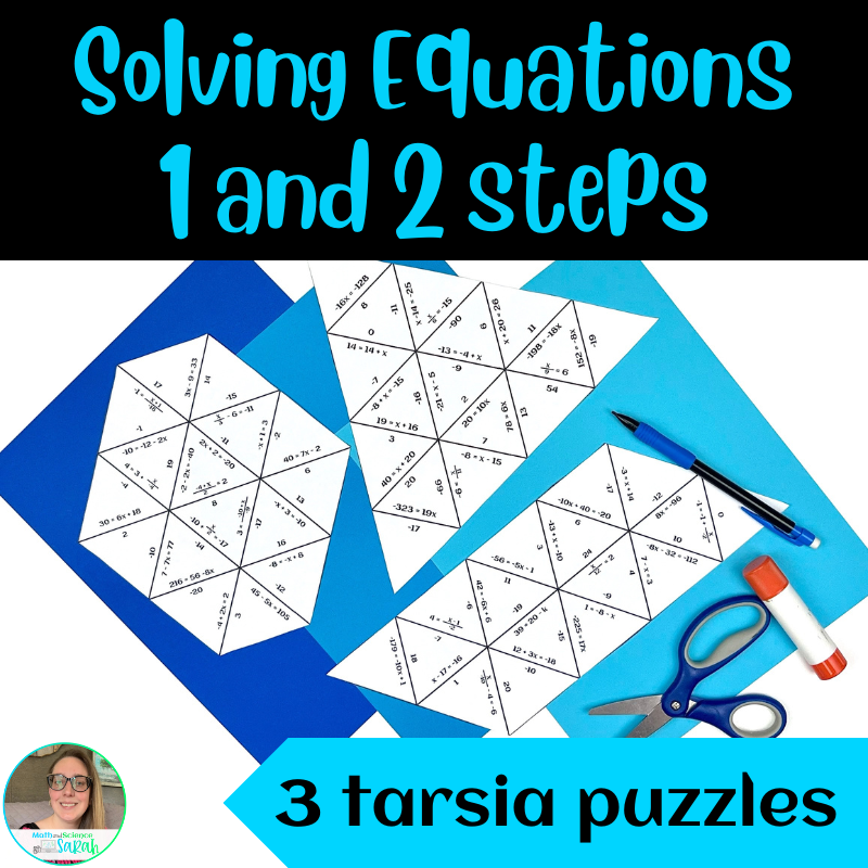 3 Solving One U0026 Two Step Equations Tarsia Puzzles Cut U0026 Paste Printable Activities Math And Science Sarah