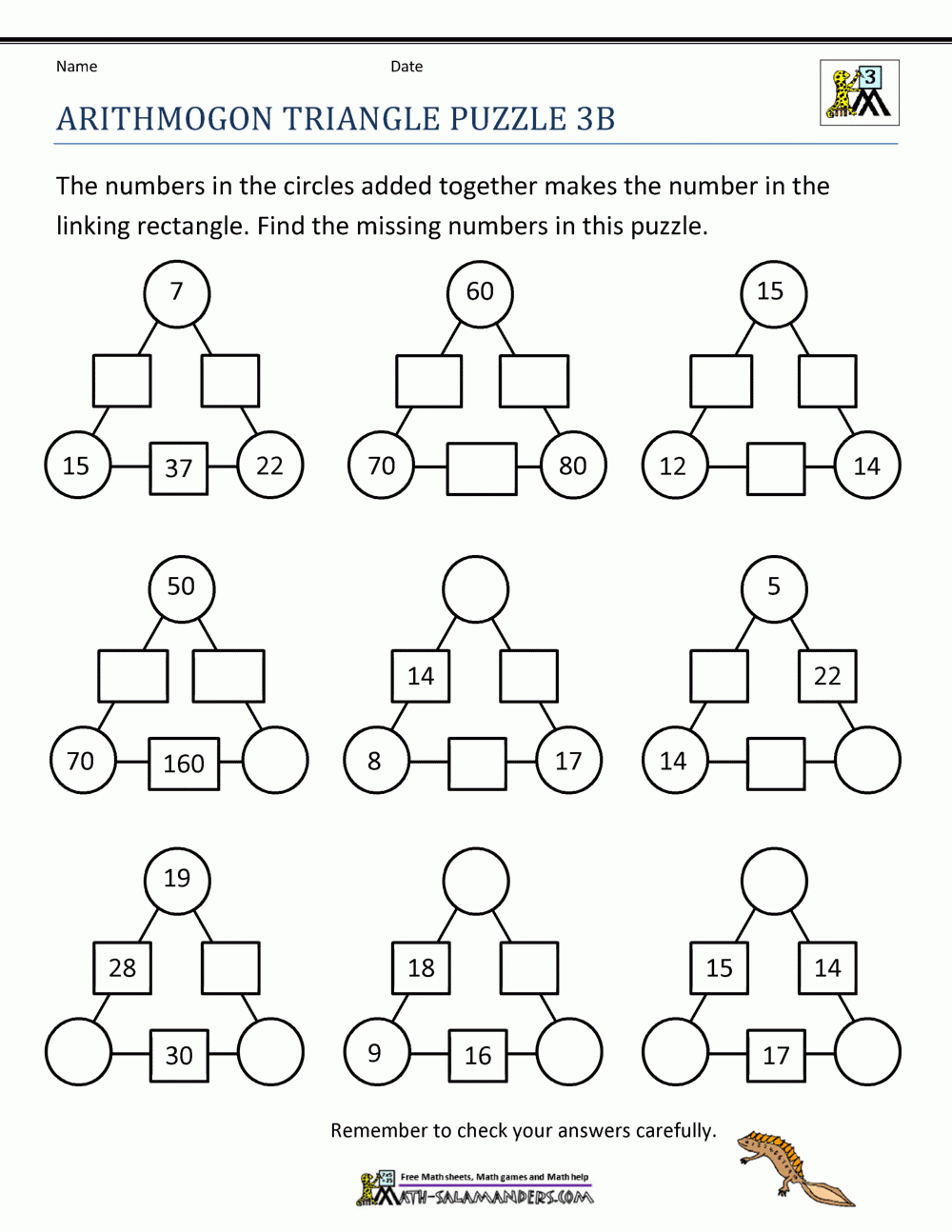 3rd Grade Math Puzzles Worksheets Worksheets Library