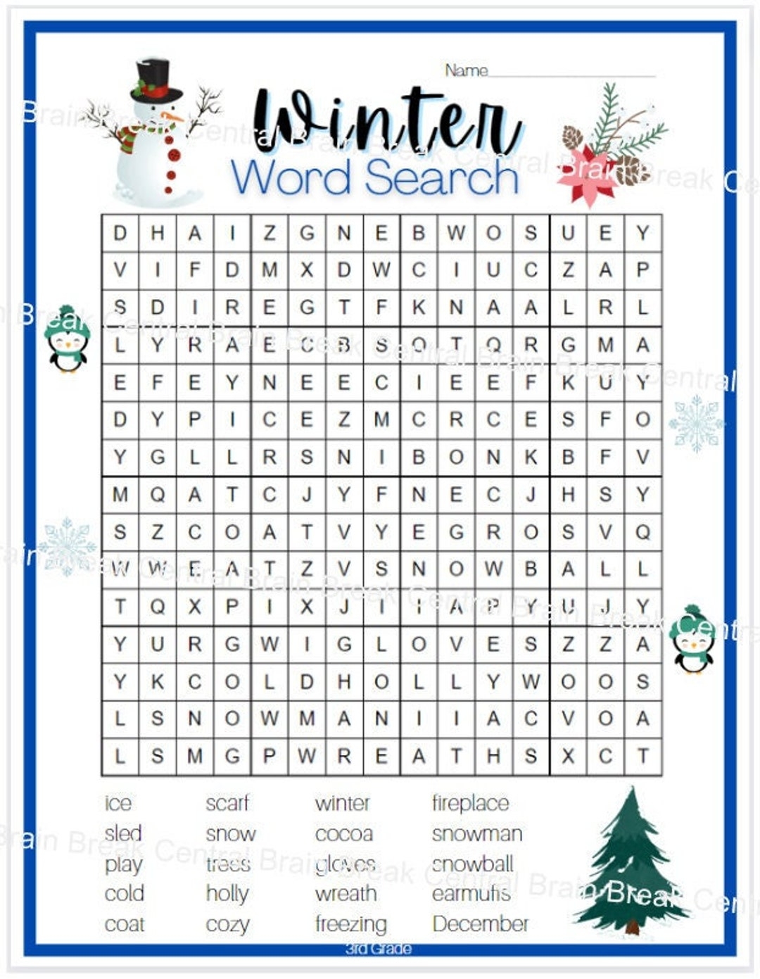 Word Puzzle Worksheets 3rd Grade