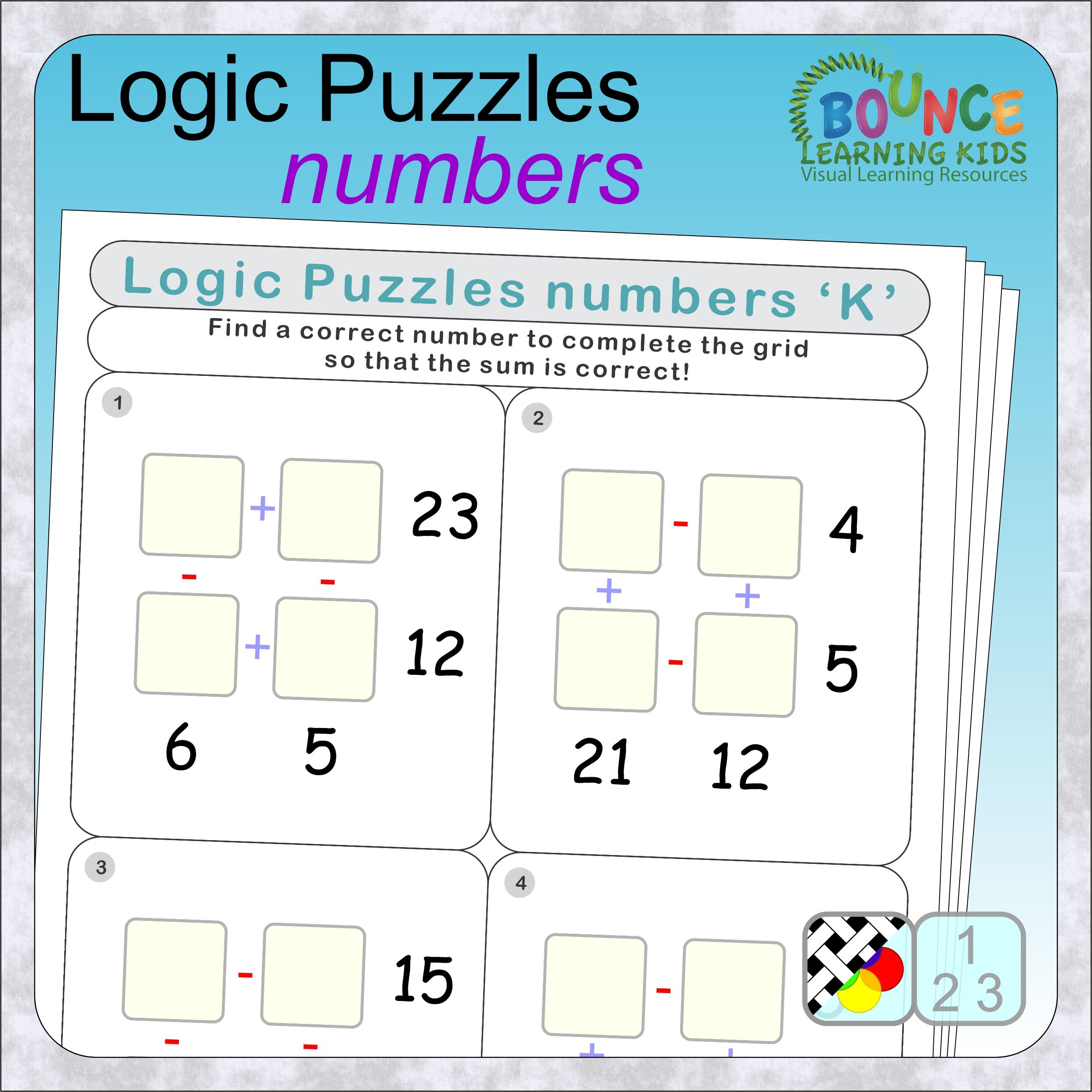 4 Fun Logic Puzzles Numbers Worksheets Series To Download 4 Fun Logic Puzzles Numbers Worksheets Series To Download