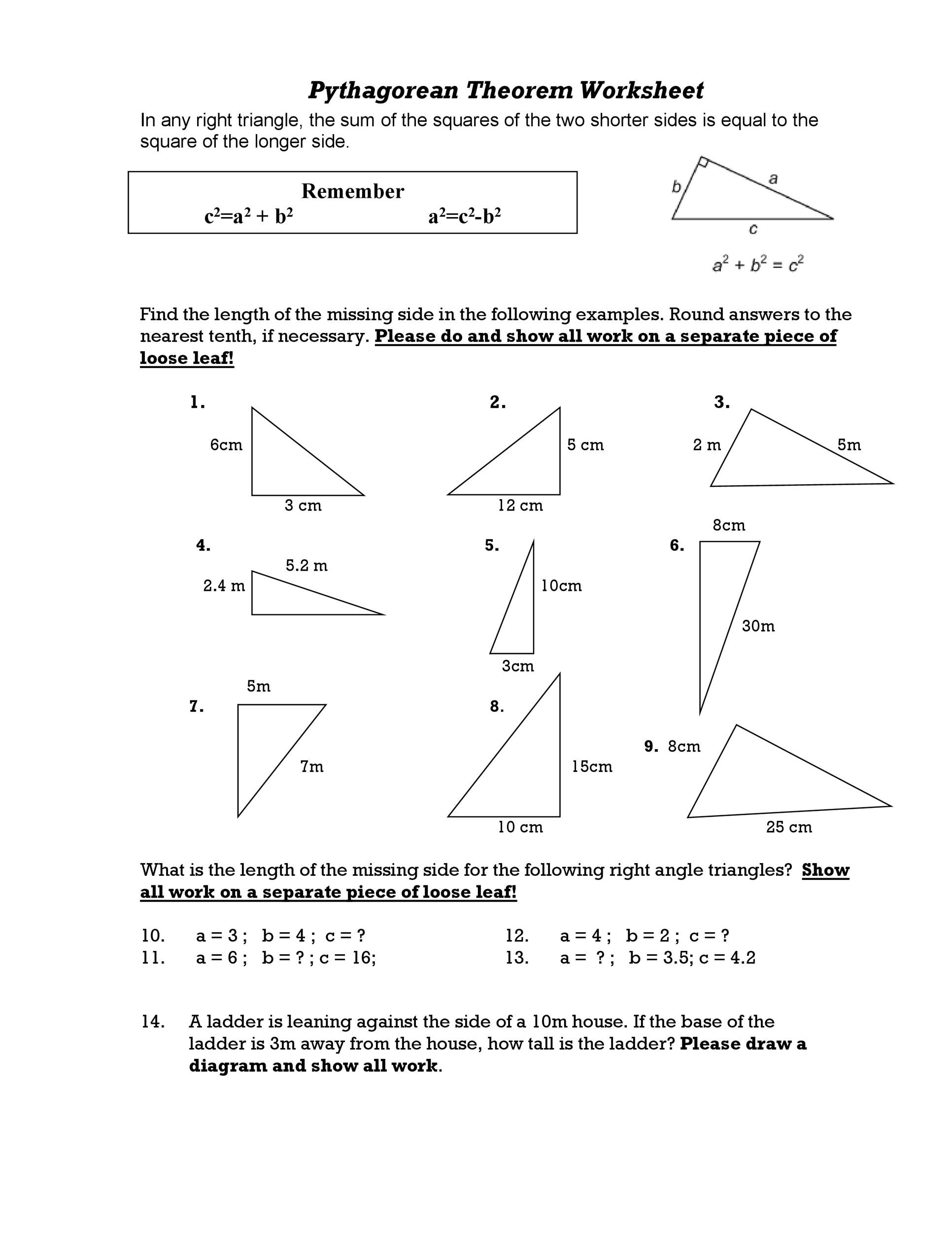 48 Pythagorean Theorem Worksheet With Answers Word PDF 