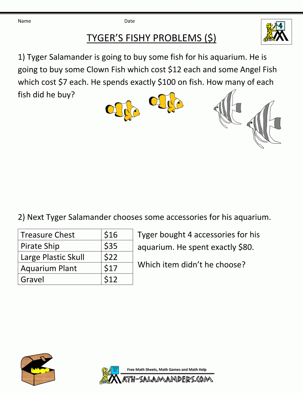 4th Grade Math Problems