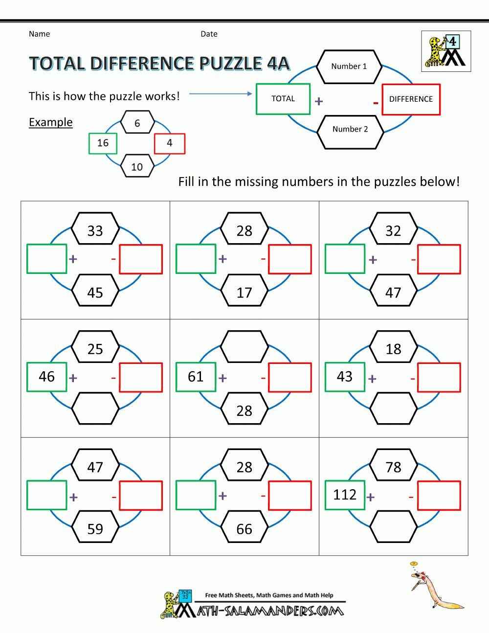 4th Grade Math Puzzles 4th Grade Math Puzzles
