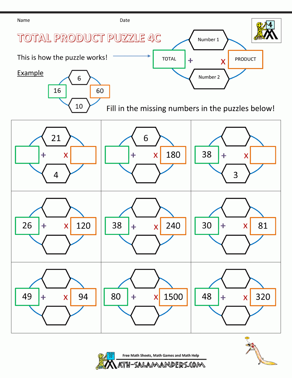 4th Grade Math Puzzles