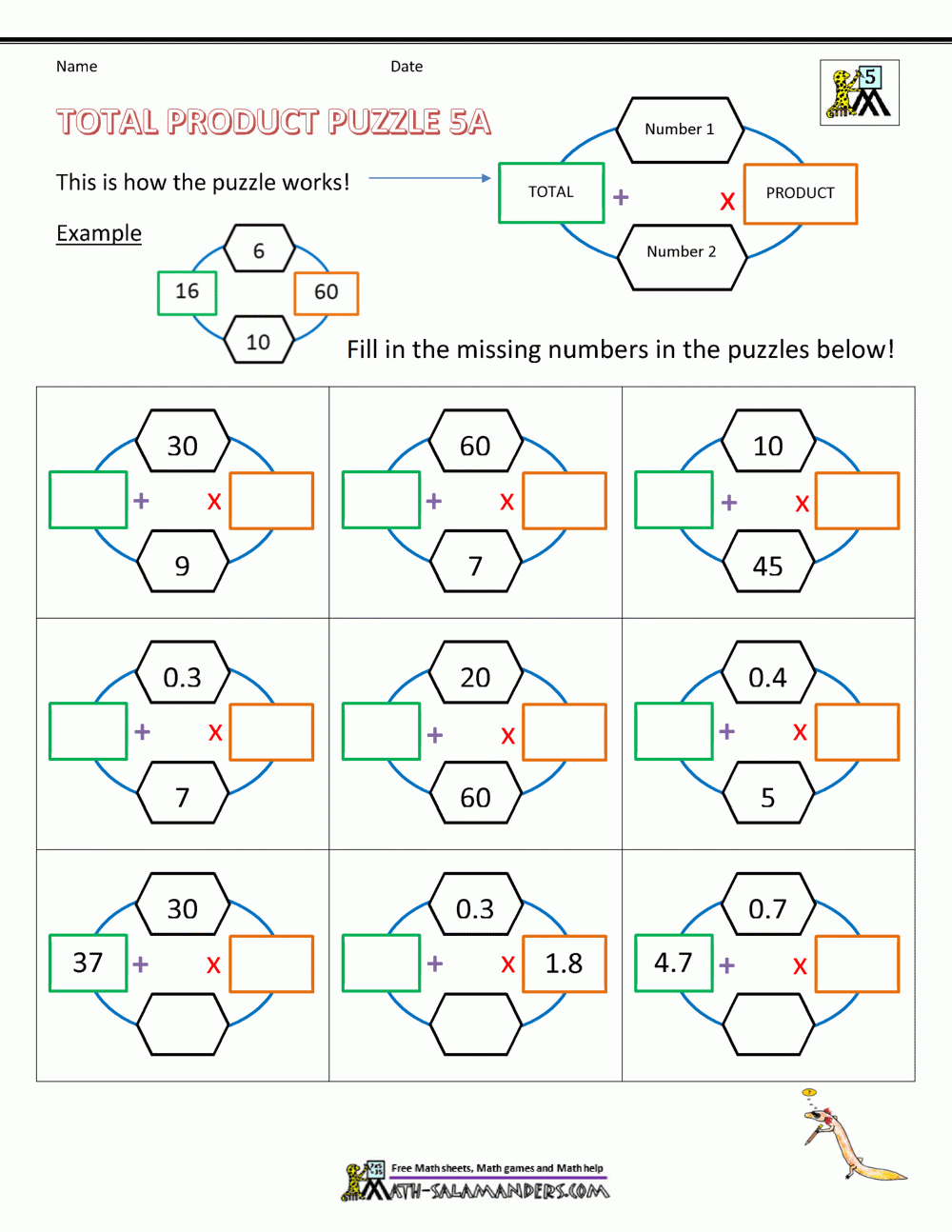 5th Grade Math Puzzles 5th Grade Math Puzzles