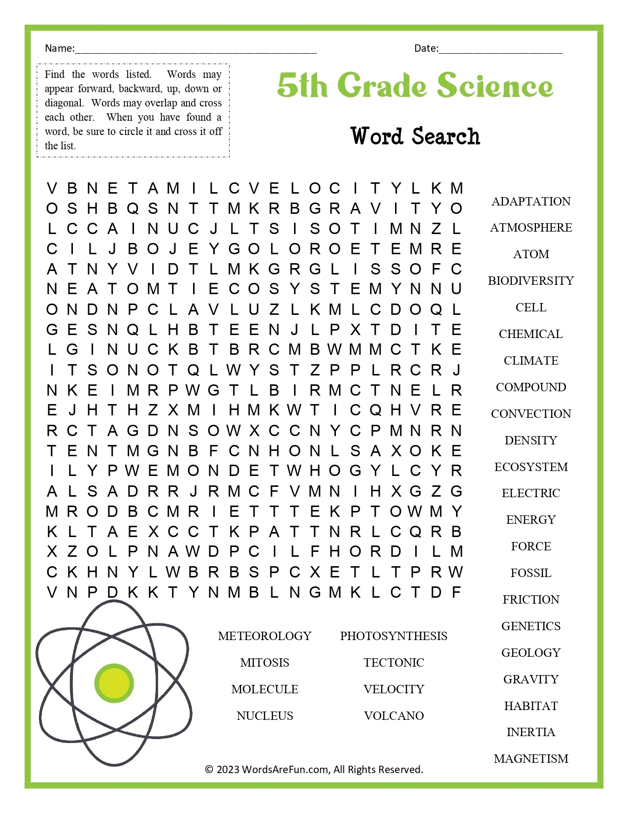 5th Grade Science Word Search Worksheets Library 5th Grade Science Word Search Worksheets Library