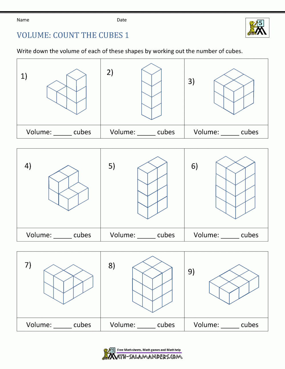 5th Grade Volume Worksheets