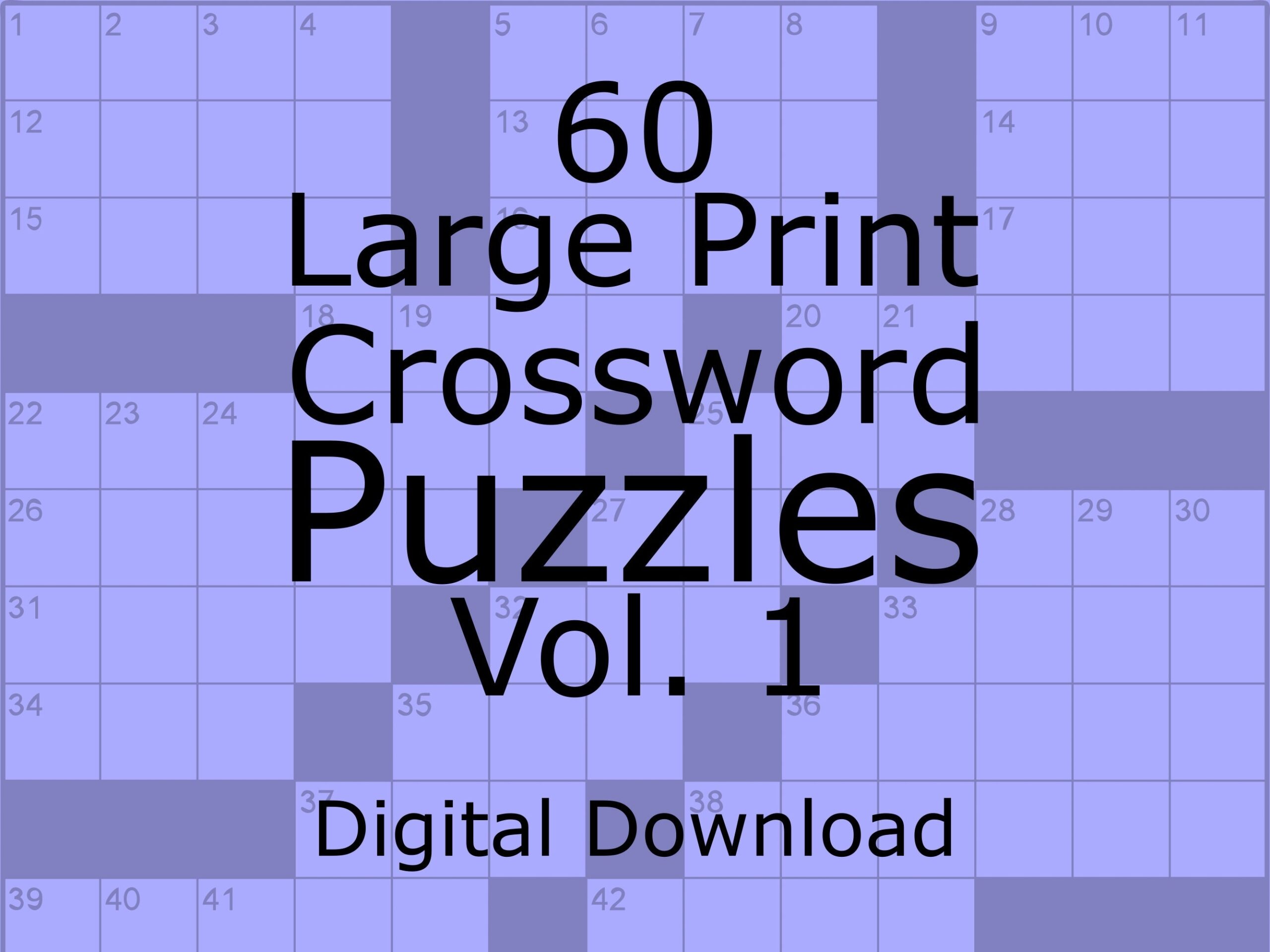 60 Large Print Crossword Puzzles Vol 1 Etsy