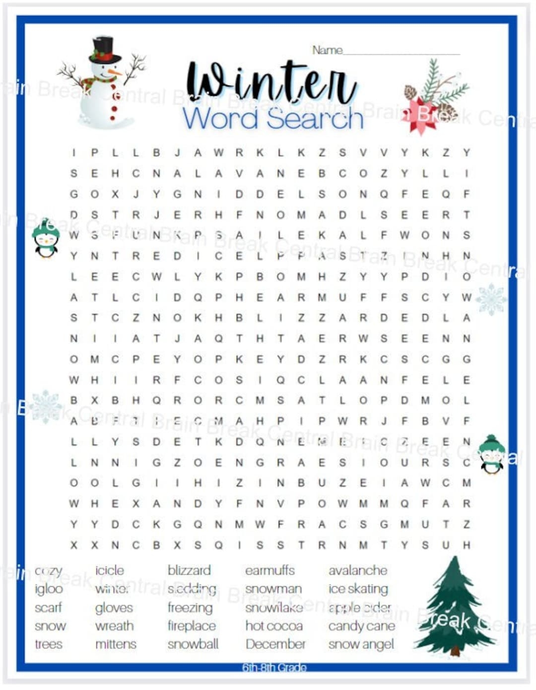 6th Grade Word Puzzle Worksheets
