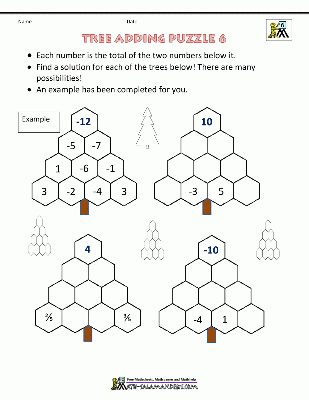 6th Grade Math Puzzles 6th Grade Math Puzzles