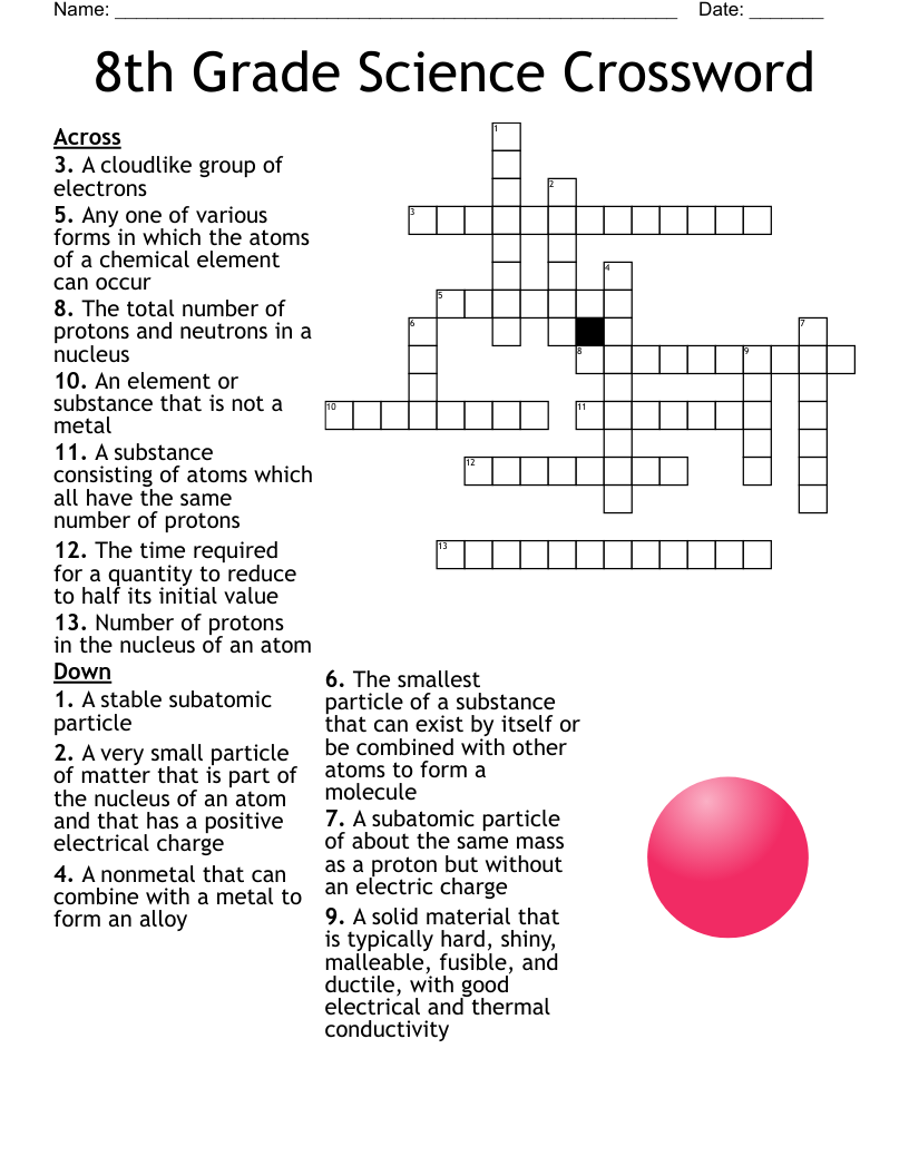 8th Grade Science Crossword WordMint 8th Grade Science Crossword WordMint