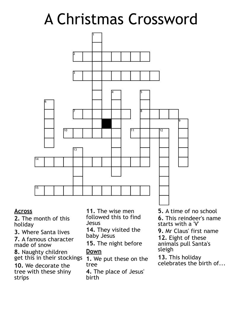 A Christmas Crossword WordMint