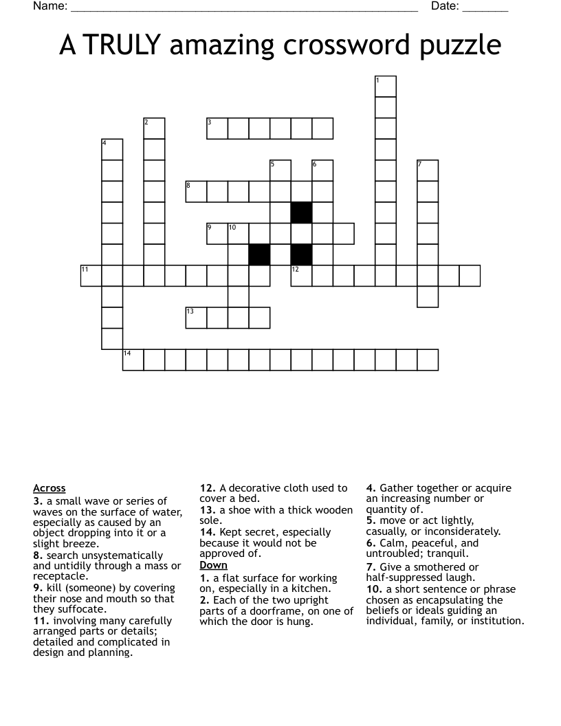 A TRULY Amazing Crossword Puzzle WordMint A TRULY Amazing Crossword Puzzle WordMint