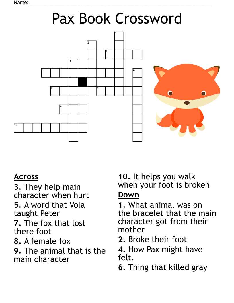 About Foxes Crossword WordMint About Foxes Crossword WordMint