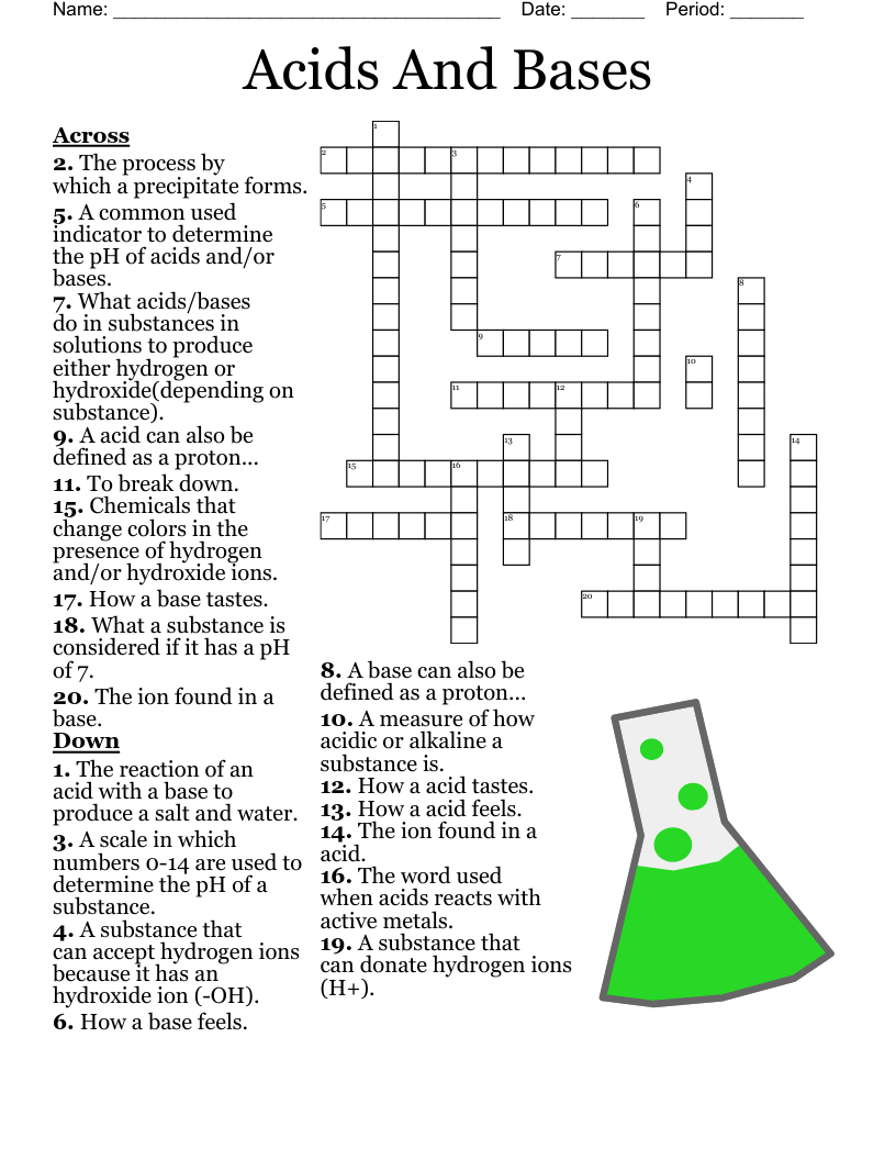 Acids And Bases Crossword Puzzle WordMint Acids And Bases Crossword Puzzle WordMint
