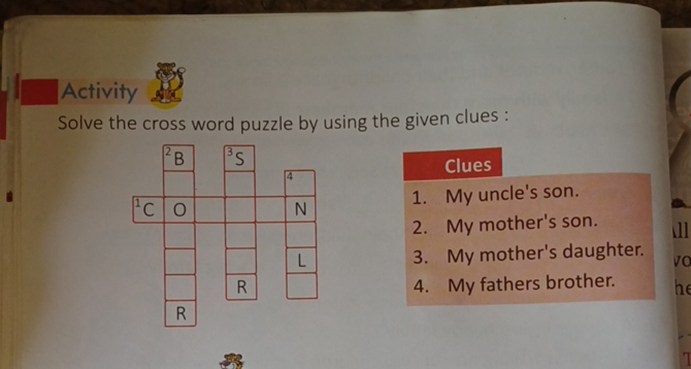 ActivitySolve The Cross Word Puzzle By Using The Given Clues ActivitySolve The Cross Word Puzzle By Using The Given Clues