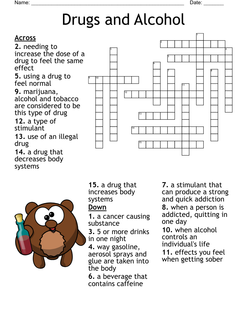 ADDICTION U0026 RECOVERY Crossword WordMint