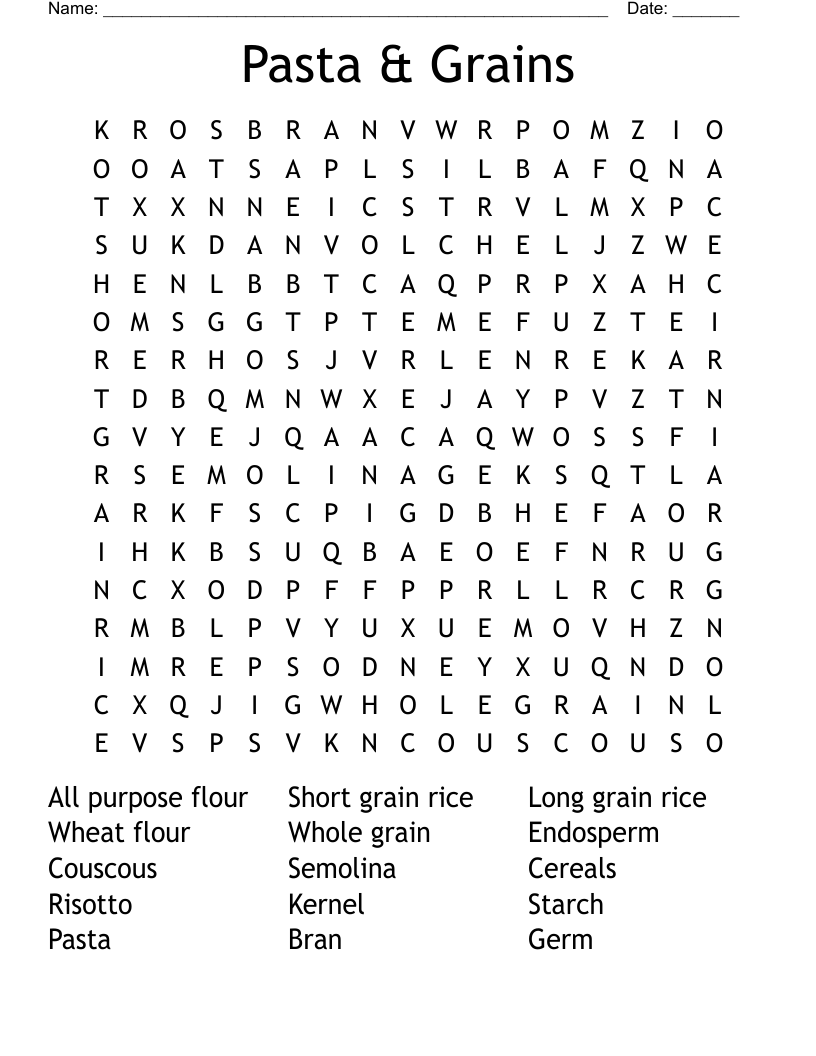 All About Rice Crossword WordMint