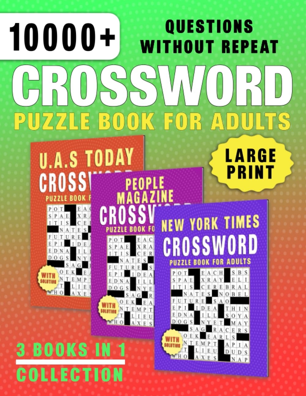 Amazon 3 In 1 Crossword Puzzle Book For Adults 10000 Crossword Clues With Solutions For Adults And Seniors With Medium Difficulty And Easy Amazon 3 In 1 Crossword Puzzle Book For Adults 10000 Crossword Clues With Solutions For Adults And Seniors With Medium Difficulty And Easy