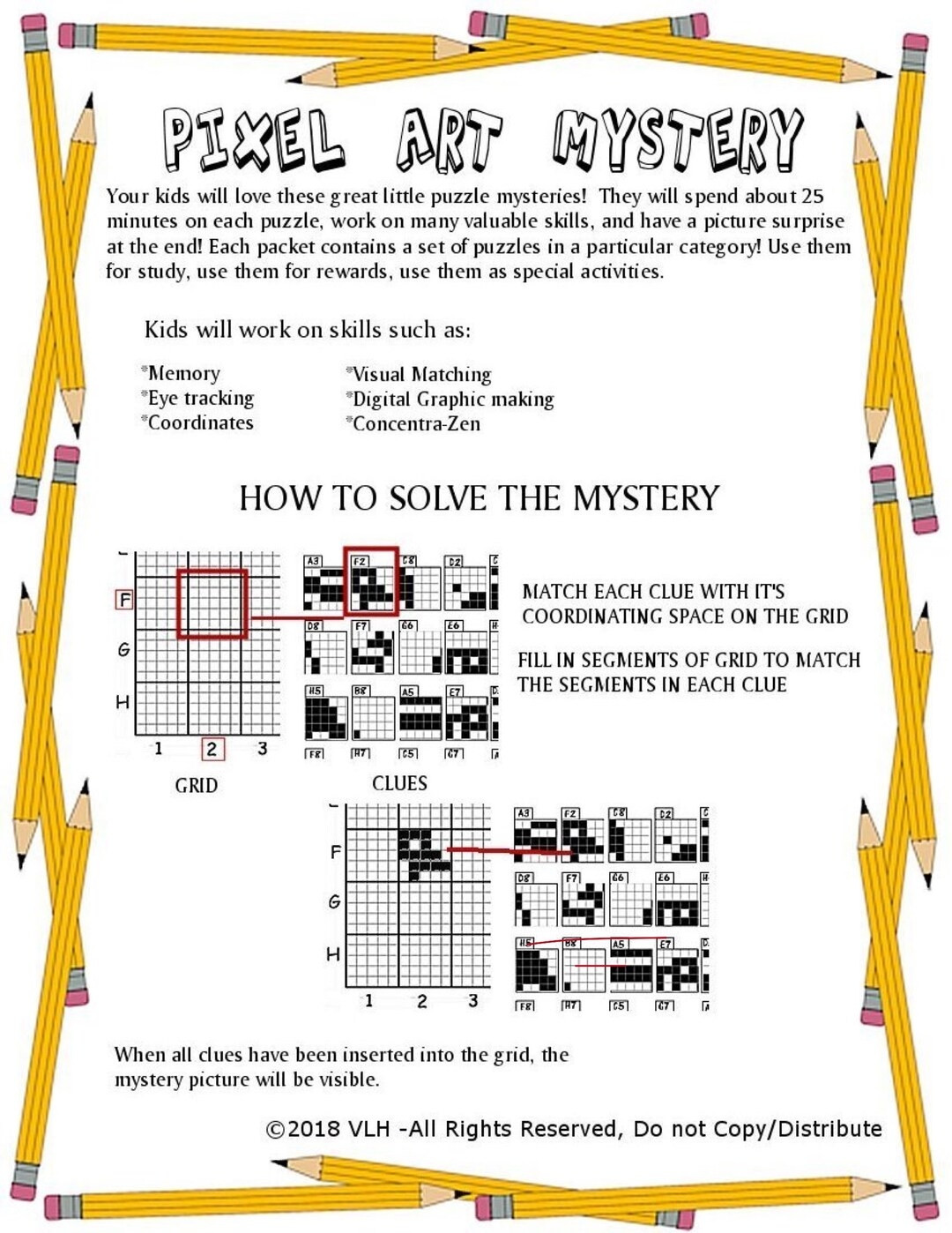 American Colonies Pixel Mystery Pencil Puzzle Worksheet Packets 