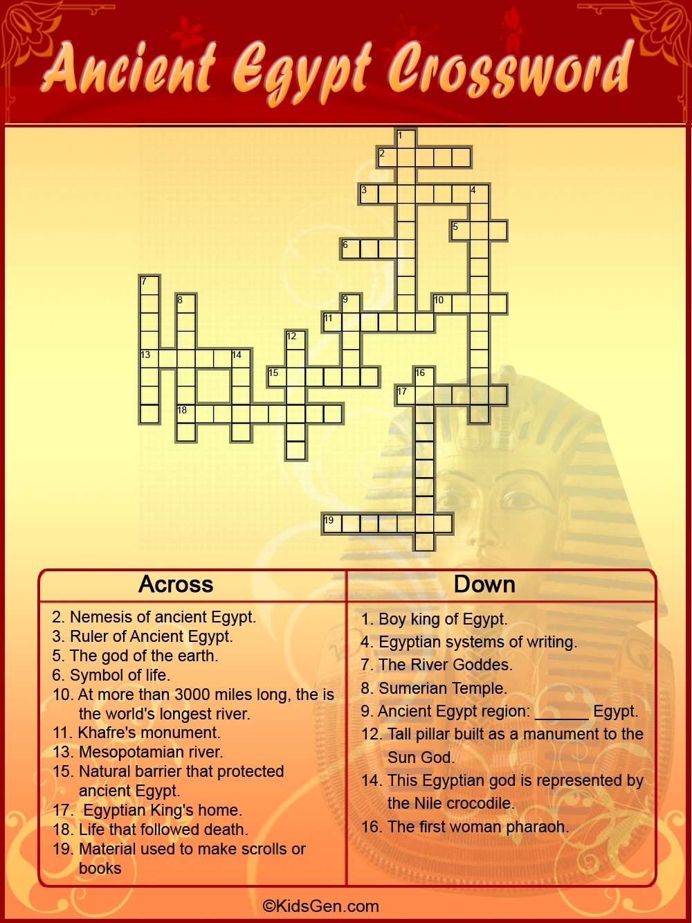 Egyptian God Crossword Puzzle