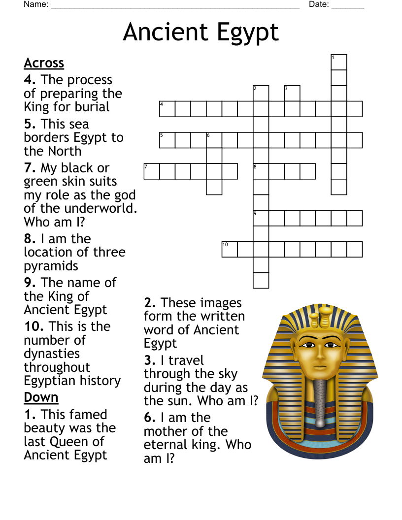 Ancient Egypt Crossword WordMint
