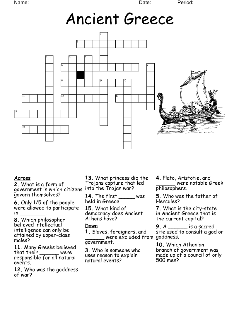 Ancient Greece Crossword WordMint