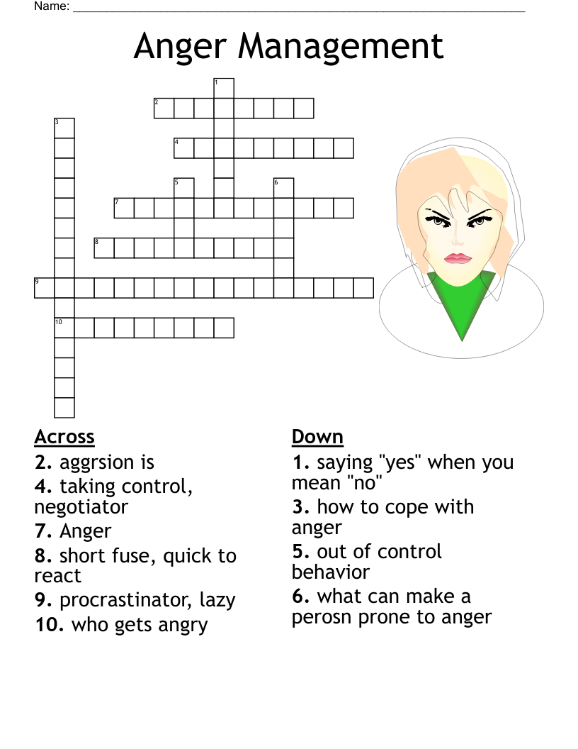 Anger Management Crossword WordMint Anger Management Crossword WordMint