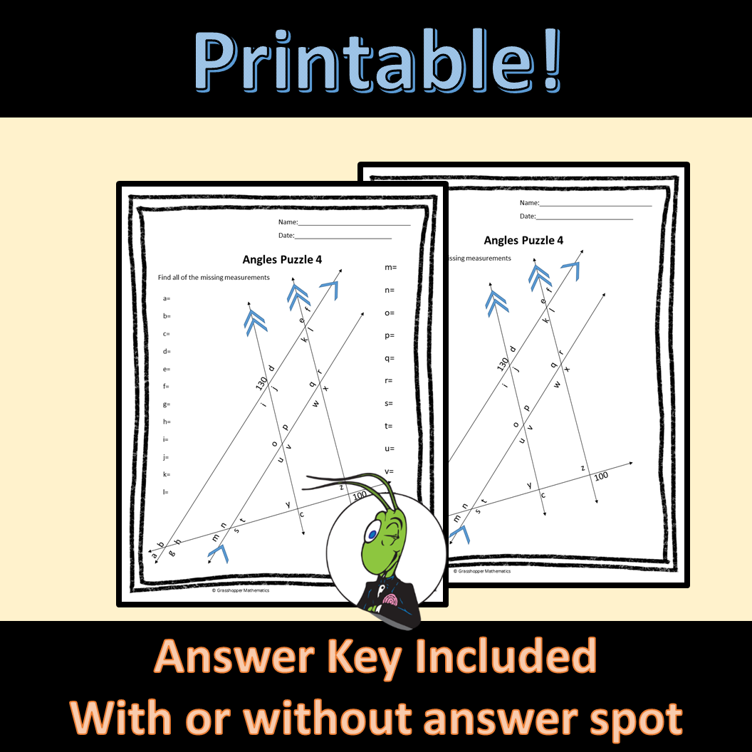 Angle Relationships Activity To Find Missing Angles In Puzzle Worksheets Library