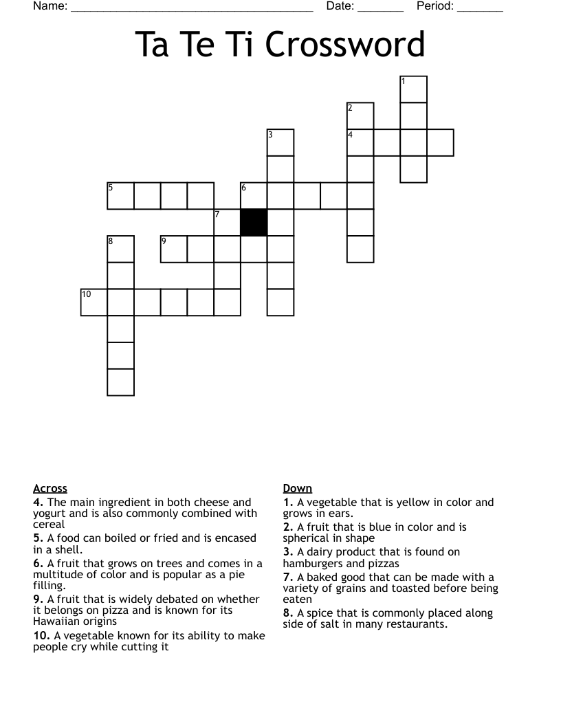 Answer The English Clues With A French Answer Crossword WordMint