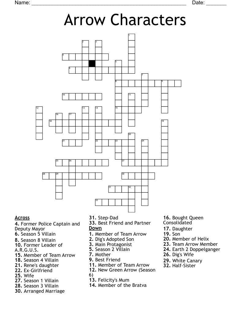 Arrow Crossword Puzzles