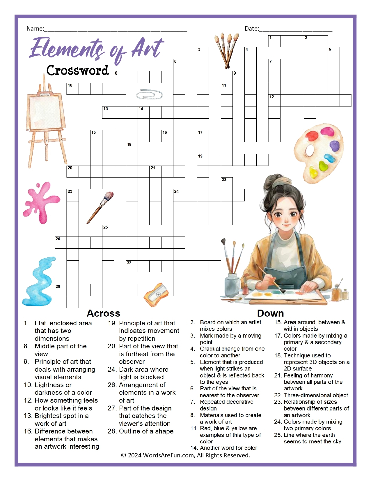 Color Crossword Puzzles