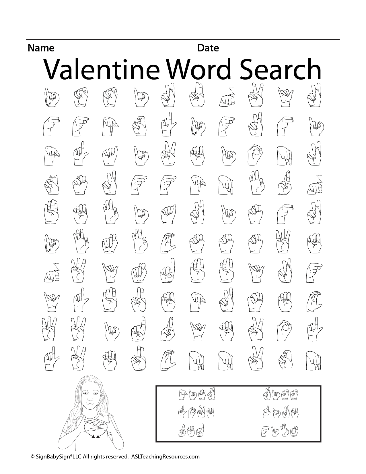 ASL Valentine s Day Word Search Game ASL Teaching Resources