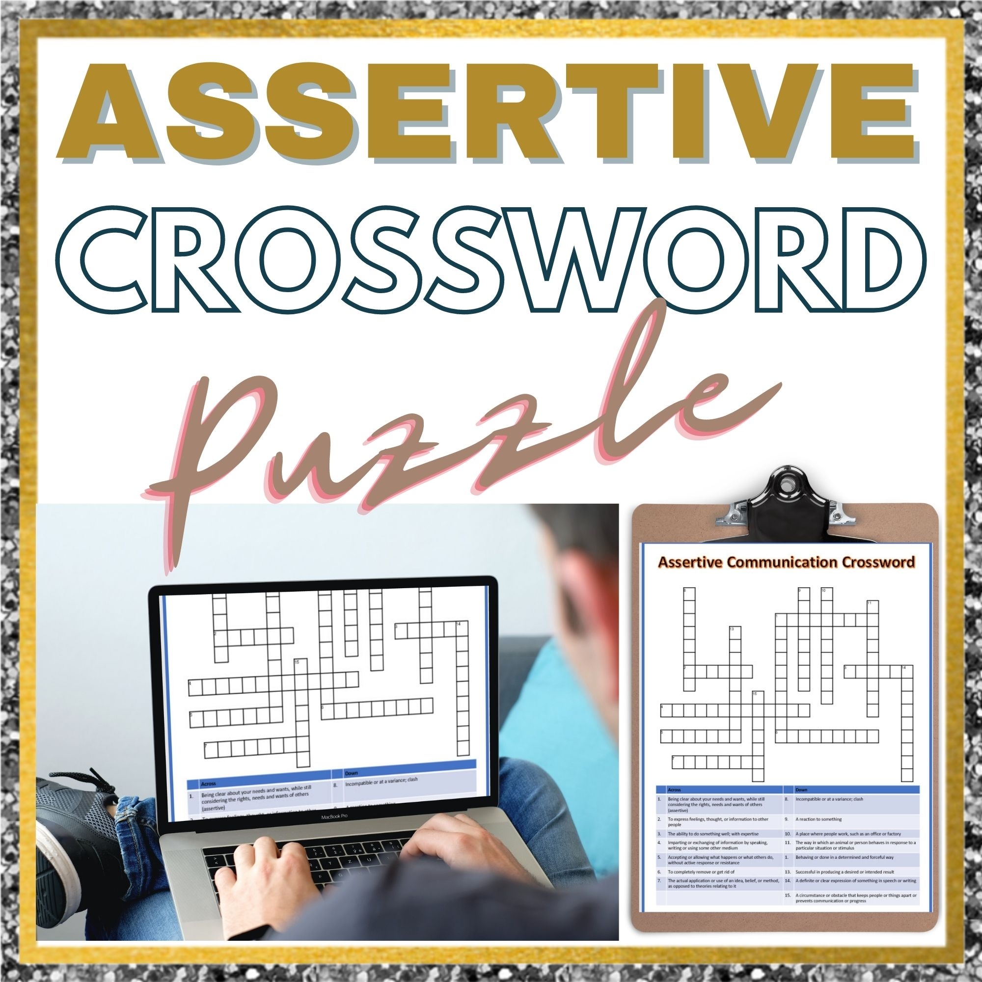 Assertive Crossword Puzzle Activity Print And Digital Made By Teachers