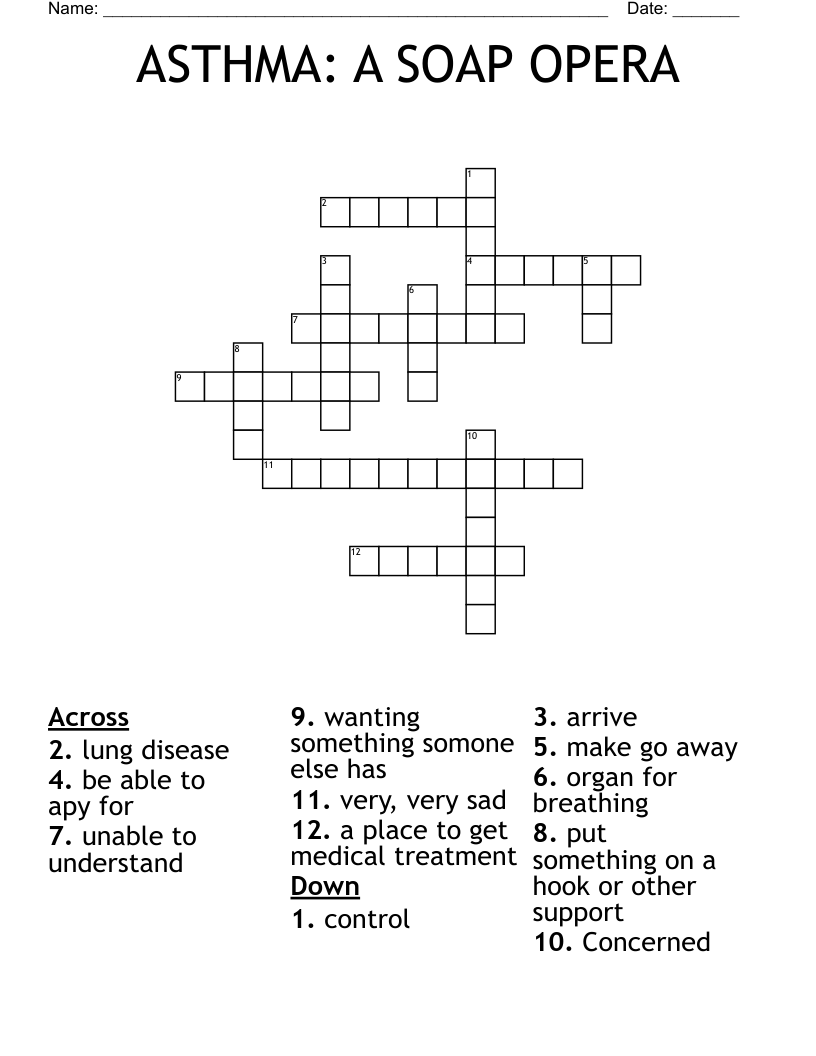 ASTHMA A SOAP OPERA Crossword WordMint ASTHMA A SOAP OPERA Crossword WordMint