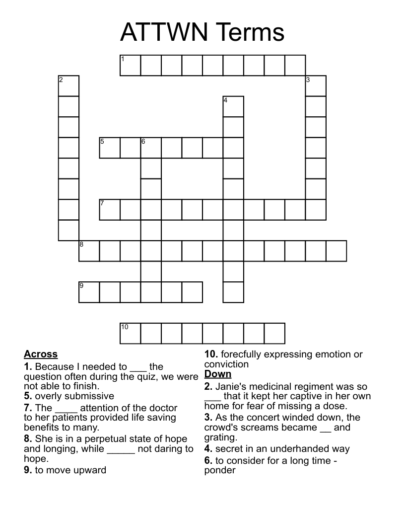 ATTWN Terms Crossword WordMint ATTWN Terms Crossword WordMint