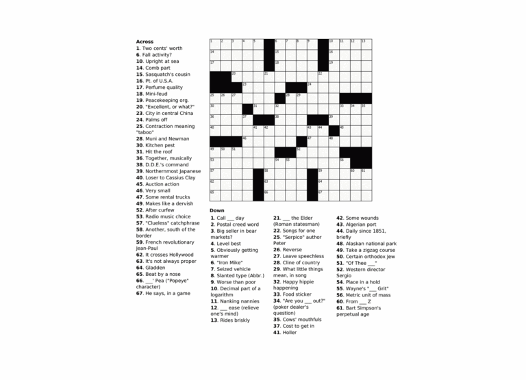 AUGUST CROSSWORD PUZZLE Crossroads Senior Living