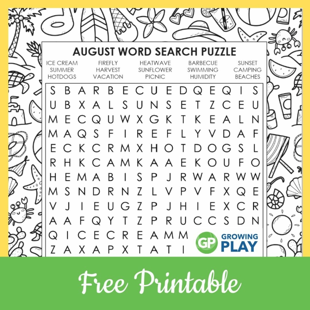 Printable Crossword Puzzles For August Printable Crossword Puzzles For August